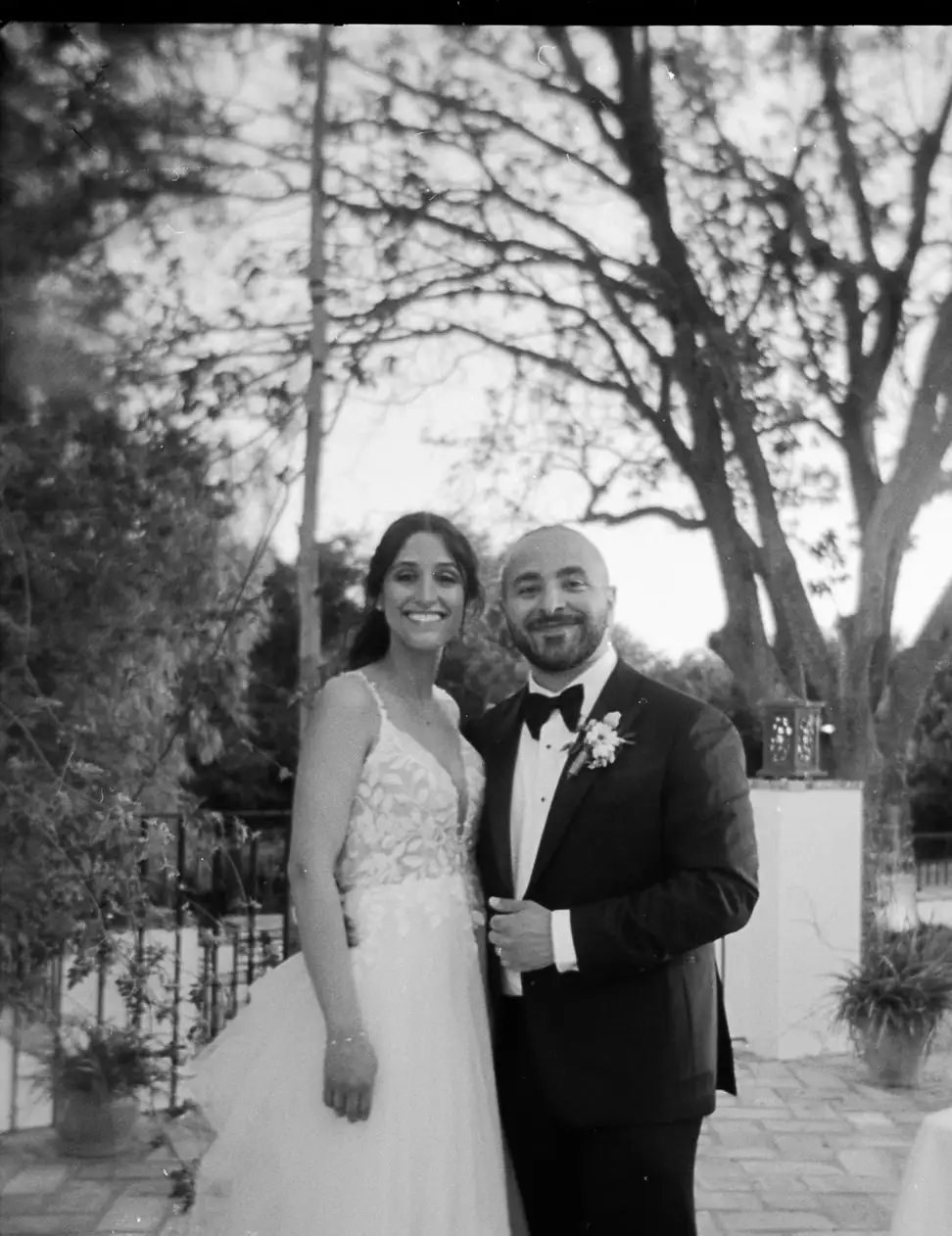 Bride and groom on 35mm film